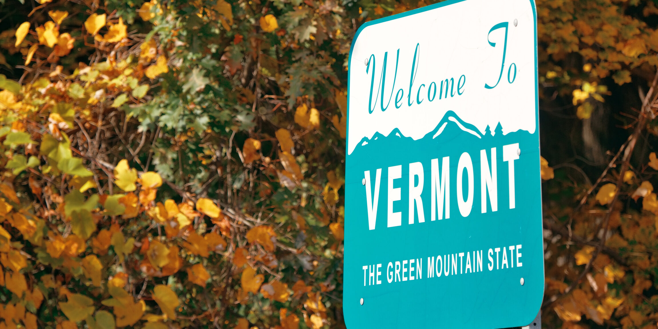 Vermont state welcome sign